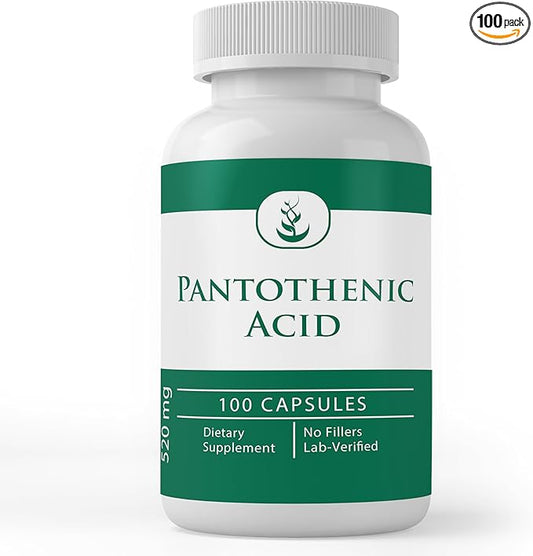 PURE ORIGINAL INGREDIENTS Pantothenic Acid (100 Capsules) Pure, Vitamin B5, Calcium Supplement