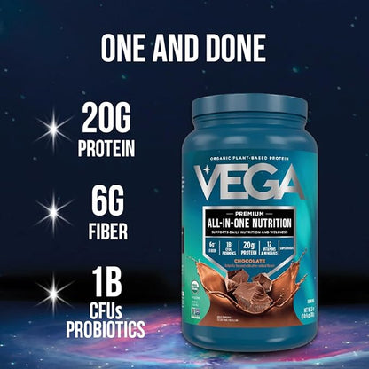 Vega Organic All-in-One Vegan Protein Powder, French Vanilla -Superfood Ingredients, Vitamins for Immunity Support, Keto Friendly, Pea Protein for Women & Men, 3.1 lbs (Packaging May Vary)