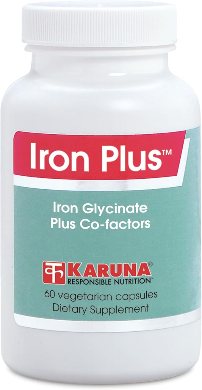 Iron Plus | 60 Vegetarian Capsules | Iron (glycinate) 29mg, Vitamin A, B12, C, folic Acid, Copper, Manganese, Betaine HCI 100mg