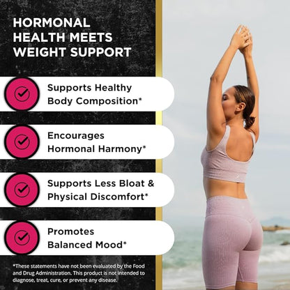 UNALTERED Hormone Balance for Women Weight Management - Natural Hormonal Wellness Support - Features Green Tea Extract, Cayenne, Magnesium, & Zinc - 90 Vegan Capsules