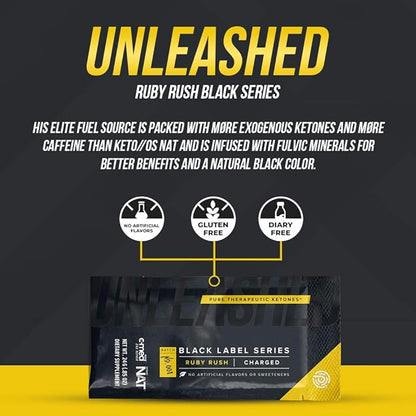 Pruvit Keto//OS Black Label Series Ruby Rush- Charged Pure Therapeutic Ketones for Muscle Growth and Avoiding Muscle Breakdown - .84 OZ