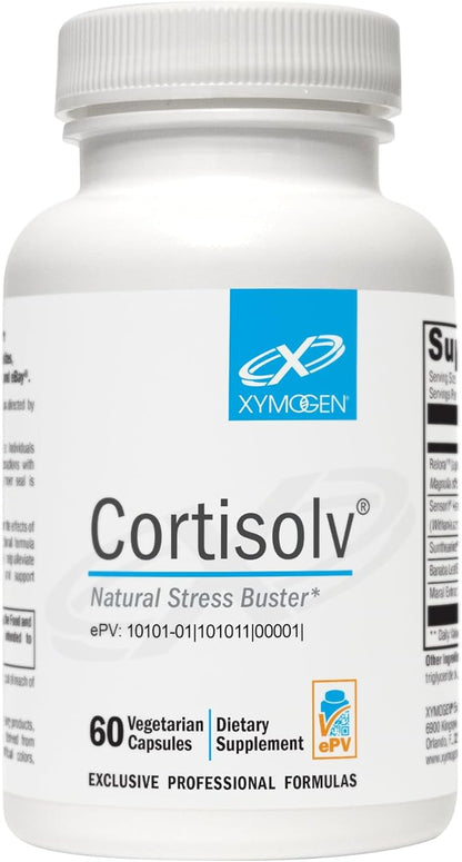 XYMOGEN Cortisolv Cortisol Supplement - Ashwagandha Supplement with L Theanine to Support Healthy Cortisol Levels, Energy, Relaxation and Mental Clarity (60 Capsules)