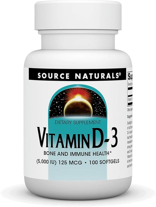 Source Naturals Vitamin D-3 5000 iu Supports Bone & Immune Health* - 100 Softgels