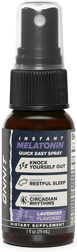 ONNIT Melatonin Liquid Sleep Support Spray, Lavender Flavor, Sleep Support Melatonin Spray for Adults, 3mg Melatonin per Spray, 1 fl oz