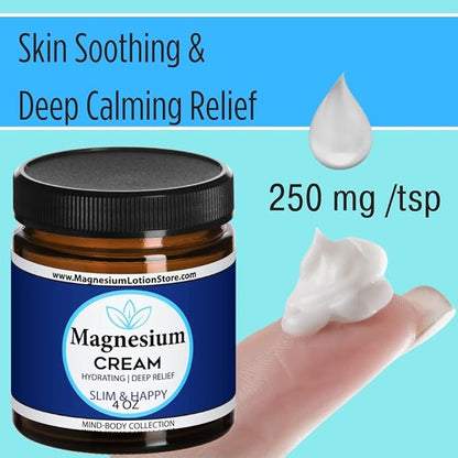 Magnesium Cream with Slim and Happy Scent – Hydrating & Cheerful Aroma, 4oz USA Made
