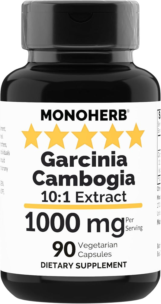 Garcinia Cambogia 1000 mg - 90 Veg Capsules - High Potency 10:1 Extract