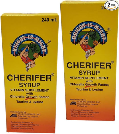 2 Cherifer Syrup Chlorella Growth Factor, Taurine & Lysine 240ml Each