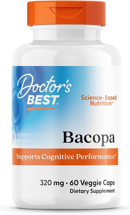 Doctors Best Bacopa with Synapsa, Supports Cognitive Performance, Non-GMO, Gluten Free, Soy Free, Vegan 60 Veggie Caps