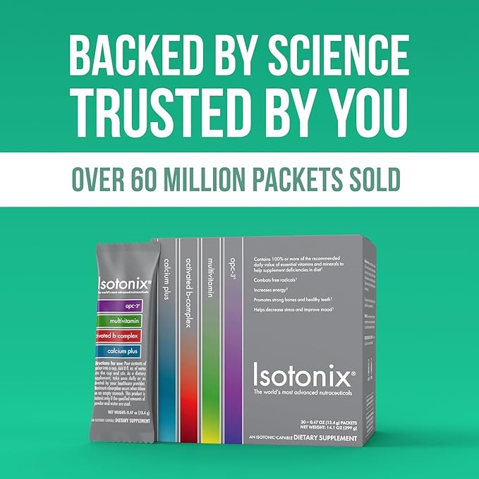 Isotonix Daily Essentials Packets – Antioxidant Supplements with OPC-3, Multivitamin, B-Complex & Calcium Plus – Gluten-Free, Non-GMO, Fast Absorption Vitamins for Energy, Immunity, and Bone Health