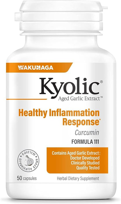 Kyolic Aged Garlic Extract Formula 111, Healthy Inflammation Response, 50 Capsules (Packaging May Vary)