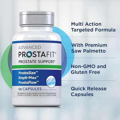 Piping Rock ProstaFit Advanced Prostate Support* | Health Supplement for Men | Herbal Complex with Saw Palmetto, Pumpkin Seed, Zinc, Plus Stinging Nettle Extract | 66 Capsules | Laboratory Tested