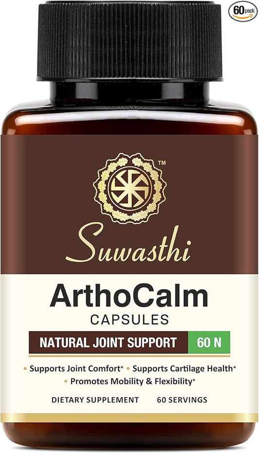 Arthocalm Capsule Boswellia & Bromelain Supplement for Men & Women, Ayurvedic Blend with Turmeric, Black Pepper & Ginger that May Support your Joints, Non-GMO, Gluten Free & Vegan 60 Capsules
