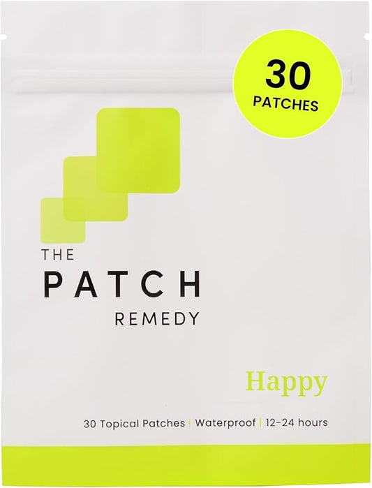 Happy Patches - Topical Stickers with 5-HTP, L-Theanine, Rhodiola Rosea, Inositol, Vitamin B6 & Vitamin D3 Transdermal Skin Sticker