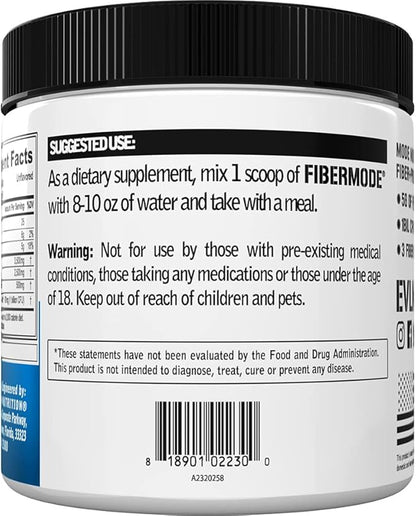 Evlution Nutrition FiberMode - Fiber + Probiotic Powder - Digestive Health & Immune Support - 1bil CFU Probiotics + 5g Fiber - Gluten Free & Vegan - Unflavored - Dietary Supplement - 30 Servings