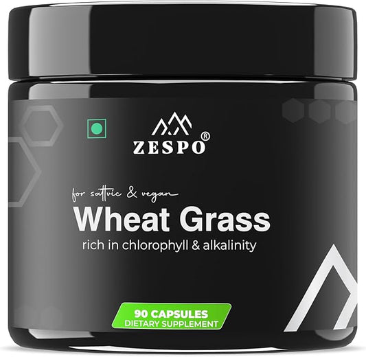 Wheatgrass Capsules 1000mg | Rich in Chlorophyll &| Supports Digestion, Detox & Immunity | Vegan, Non-GMO – 90 Capsules