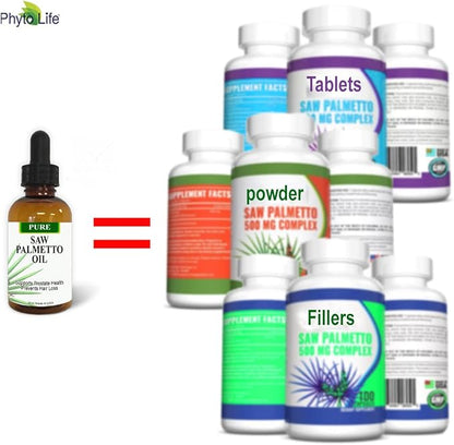 Pure Saw Palmetto Berries Oil 2x30ml Wild & Natural 60-90-day Supply Unlike Inefficient Powders, Supports Prostate Health Sleep Better Reduce Frequent Urination DHT Blocker Help Stop Hair Loss