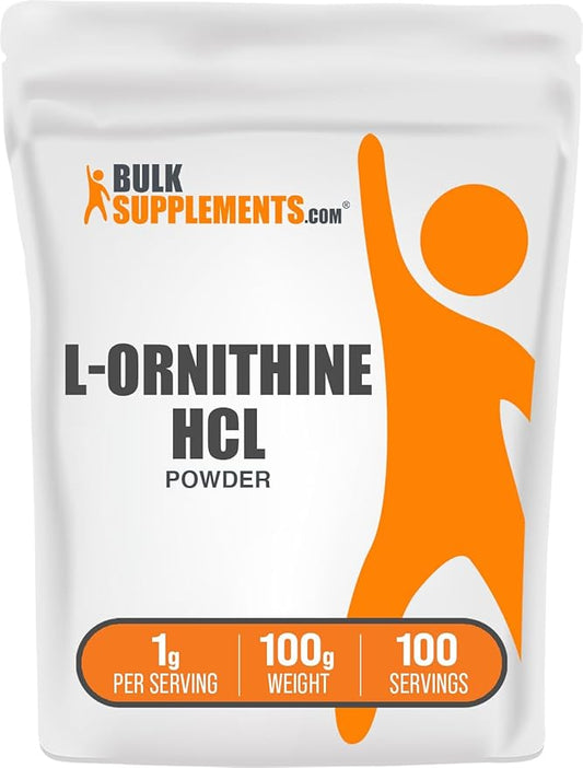BulkSupplements Pure L-Ornithine HCL Powder (100 grams)