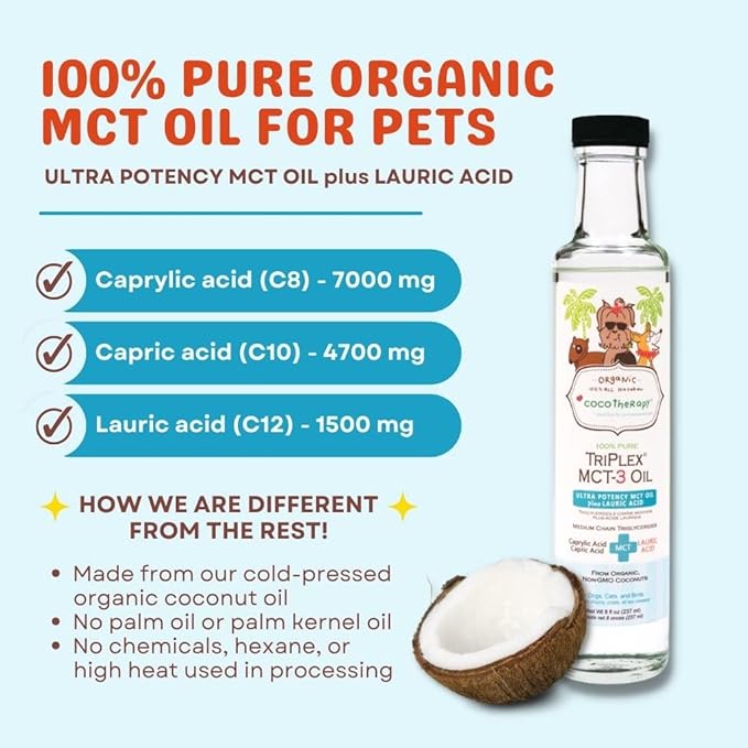 CocoTherapy Triplex MCT-3 Oil, Non-GMO, 100% Pure and Natural, 8 oz.