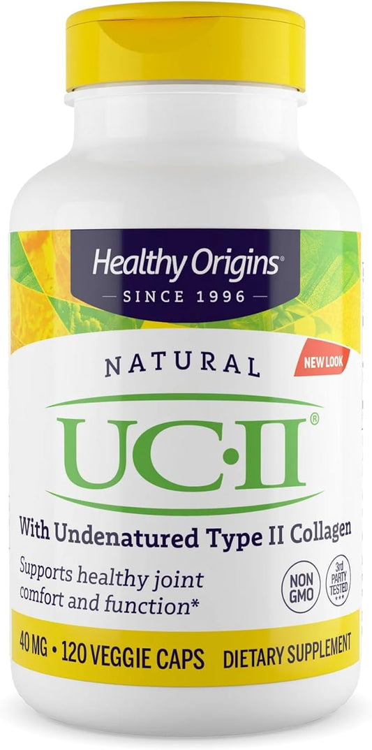 Healthy Origins UC-II 40 mg (Undenatured Type II Collagen, Non-GMO, Gluten Free, Joint Support), 120 Veggie Caps
