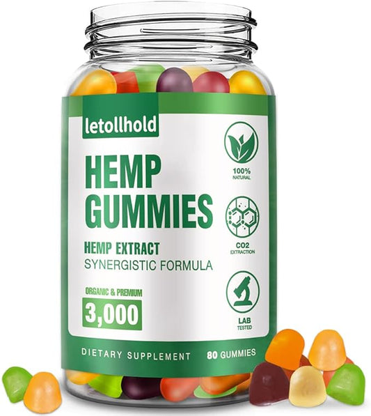 Organic Hemp Edibles Advanced Extra Strength High Potency Made with Natural Hemp Oil Gummy for Adults - Low Sugar Supplements Hemp Candy A