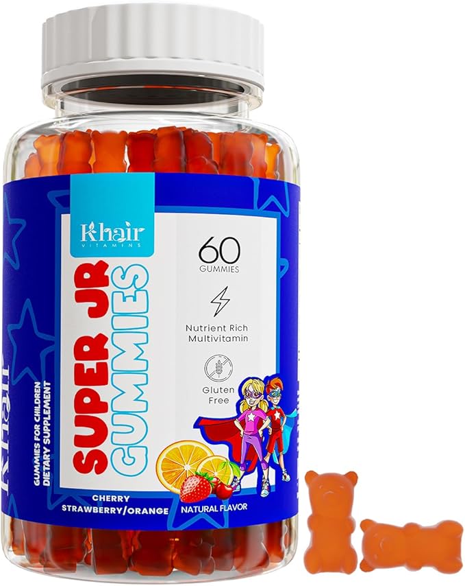 Khair Halal Kids Multivitamins - Vegetarian, Non-GMO, Gluten Free, Gelatin Free - Essential Vitamins for Kids: Vitamin A C E D B12 & Vitamin B6-60 Gummies