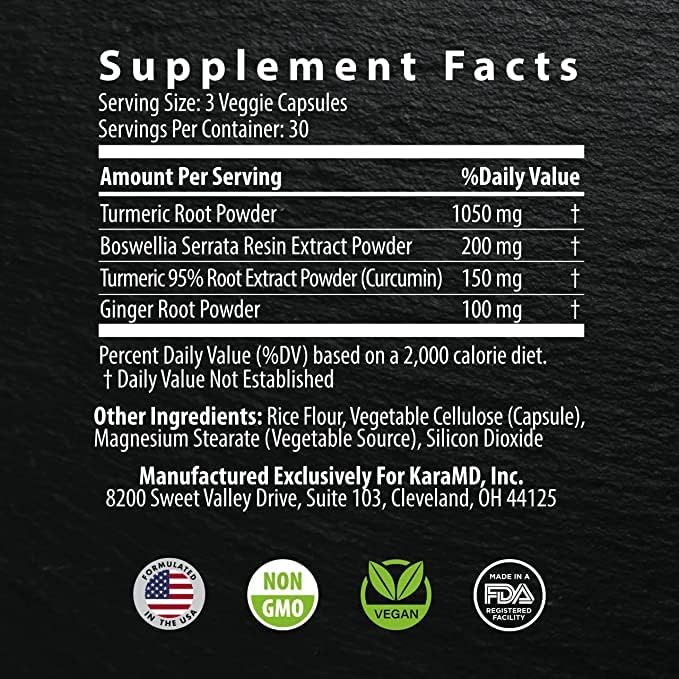 KaraMD Comfort Guard X24 | Joint & Movement Support Supplement | Turmeric Curcumin, Boswellia & Ginger | Ease Muscle Discomfort & Joint Stiffness | Non-GMO, Gluten Free & Vegan Friendly (30 Servings)