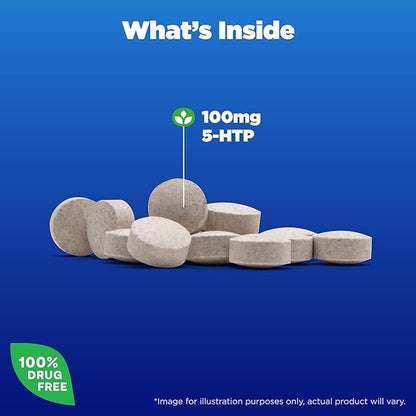 Natrol Mood + Stress 5-HTP 100 mg, Dietary Supplement for a Balanced Mood, Capsules for Adults, 30 Capsules, Up to a 30 Day Supply