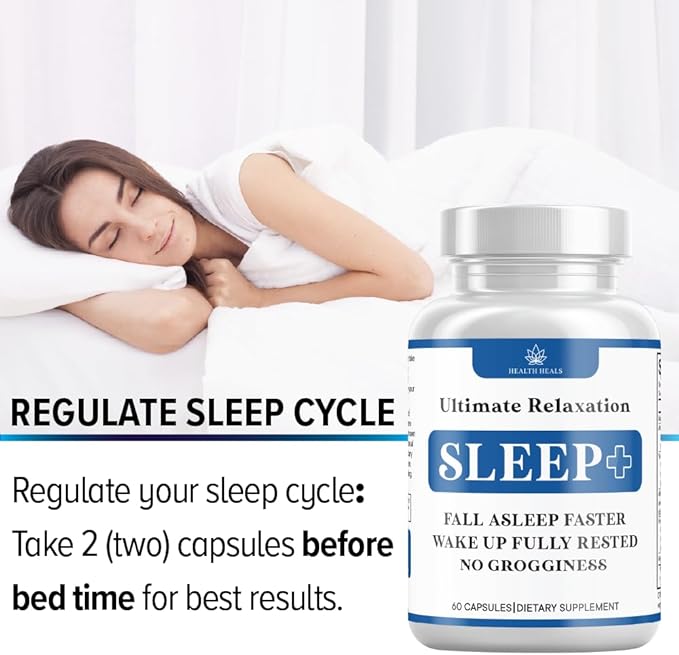 Relaxation Sleep Aid, Natural Non-Habit Forming, Sleep Supplement Developed to Support for Longer & Better Sleep, Chamomile, Magnesium, Melatonin, Ashwagandha, GABA, Drug-Free (180 Count)