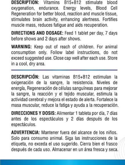 Farmalab B12 B15 for Roosters B15 B12 para Gallos 100 Tablets