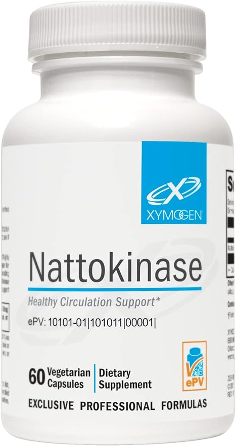 XYMOGEN Nattokinase - Nattokinase 2000 FU Blood Pressure Supplements - Heart Health, Blood Circulation and Blood Pressure Support - Gluten Free, Vegan, Non GMO (60 Capsules)