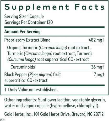 Gaia Herbs PRO Curcuma Supreme NF-kB Formula - Immune Support Supplement - Contains Turmeric Extract & Black Pepper Extract - 120 Liquid Phyto-Caps