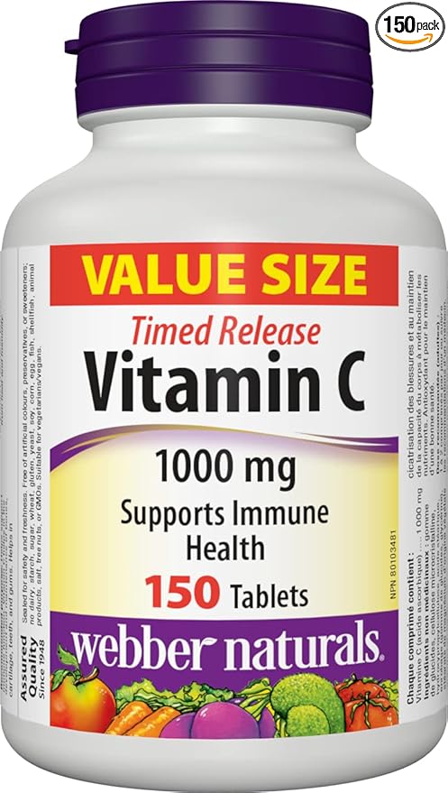 Webber Naturals Vitamin C Time Release 1000 mg, 150 Tablets