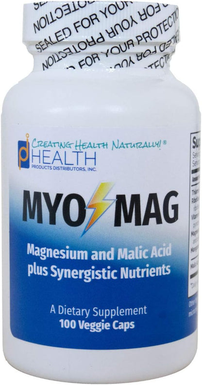 MYO-MAG – Magnesium Energy Enhancer (100 caps) – Synergistic Magnesium and Malic Acid Formula with Coenzyme B Vitamins (B1, B2, B6) – Supports Energy Production, Metabolism, Muscles, Enzyme Systems
