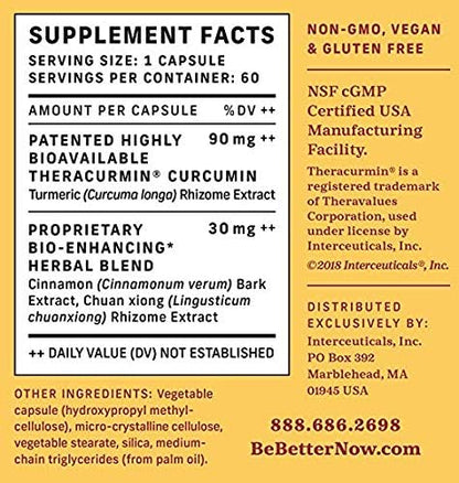Better Curcumin - Theracurmin Curcumin 90 mg - 27X Bioavailable Turmeric* - High Absorption, Low Dose (3 Bottles)