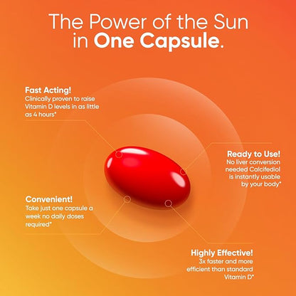 Immunotec Sunray – Calcifediol 75 mcg – Advanced Form of Vitamin D – Once a Week Dose – Superior Absorption - Fast Acting