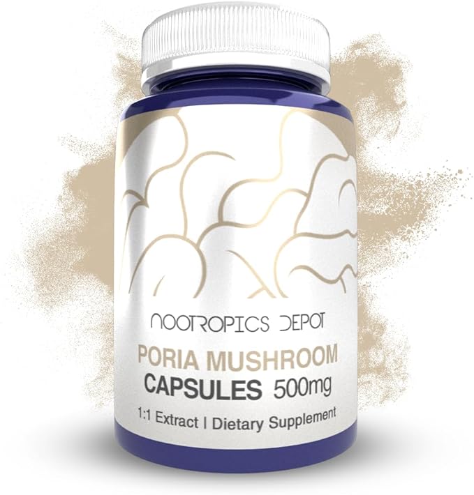 Nootropics Depot Poria Mushroom Capsules | 500mg | 60 Count | Wolfiporia extensa