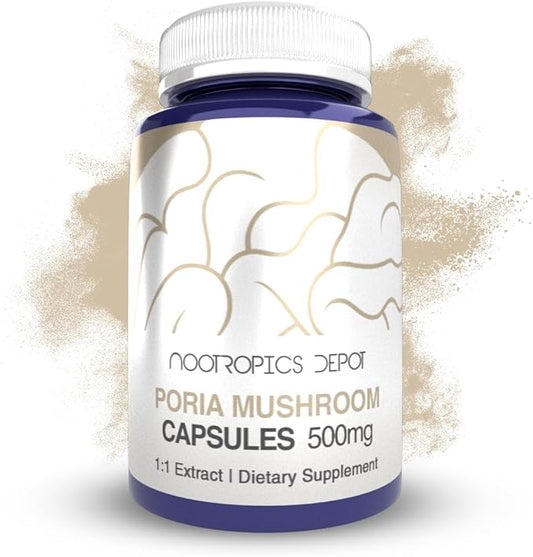Nootropics Depot Poria Mushroom Capsules | 500mg | 60 Count | Wolfiporia extensa