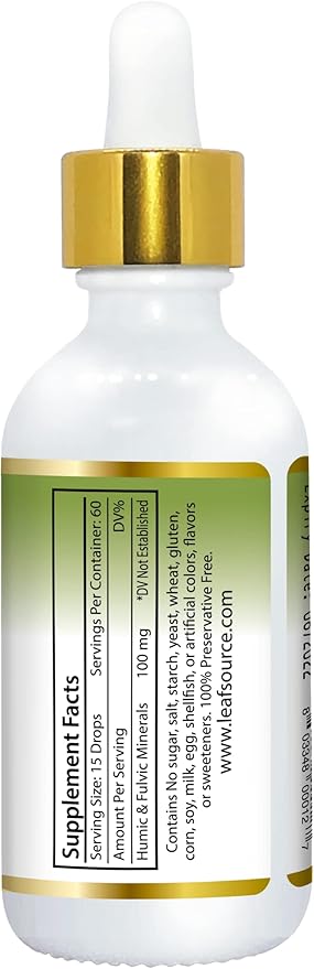 Humic Fulvic Acid Liquid 2oz Trace Minerals with Electrolytes Collagen Vitamins Superior Humic to Fulvic Ratio More Energy Gut Health Joint Health Immune Support Hydration 180 serv