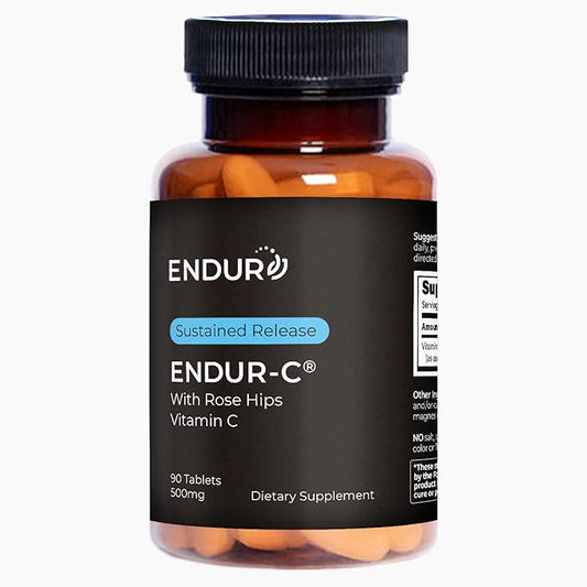 EndurC, Time Release Vitamin C Supplement Tablets for Optimal Absorption, Ascorbic Acid & Vitamin C with Rose HIPS, 500mg, 90 Tablets