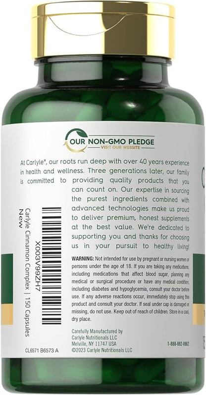 Carlyle Ceylon Cinnamon Complex with Gymnema and Mulberry | 150 Capsules | Non-GMO, Gluten Free Supplement