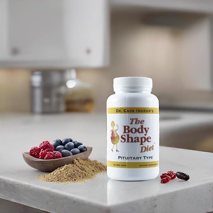 Dr. Cass Ingram's Body Shape Diet Pituitary Support Formula - Natural Metabolism & Hormone Balance - Wild-Sourced Herbs, Royal Jelly & Maca Root - 90 Vegan Capsules