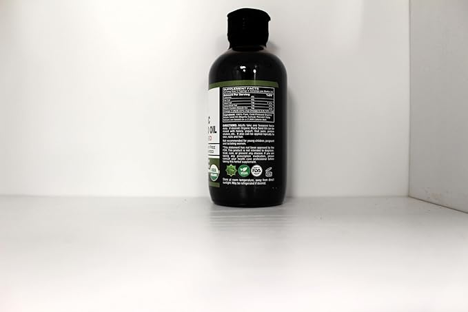HalalEveryDay Organic Black Seed Oil - USDA Certified Cold Pressed Glass Bottle Over 1.5%