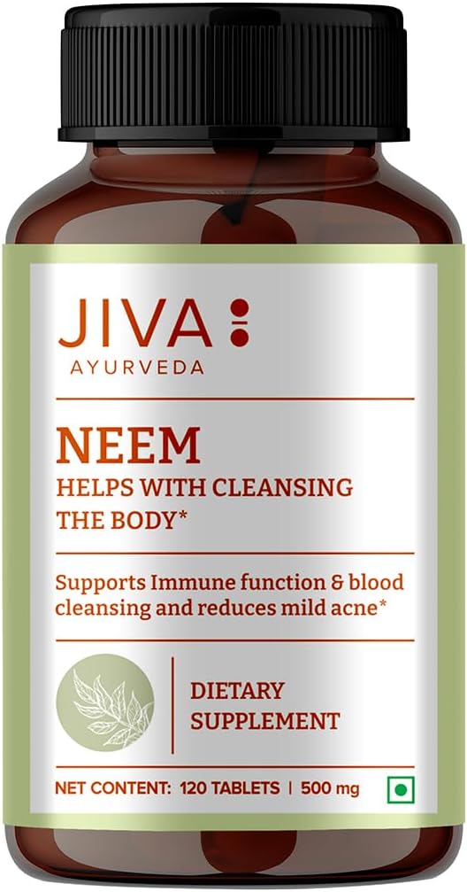 Ayurveda Neem Tablets 100% Natural Ayurvedic Herbal Supplement Veg Tablets - 120 Tablets (Pack of 2)