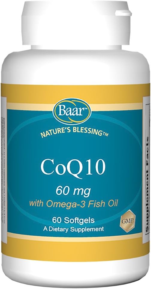 Baar Nature's Blessing CoQ10 with Omega-3 Fish Oil Softgels