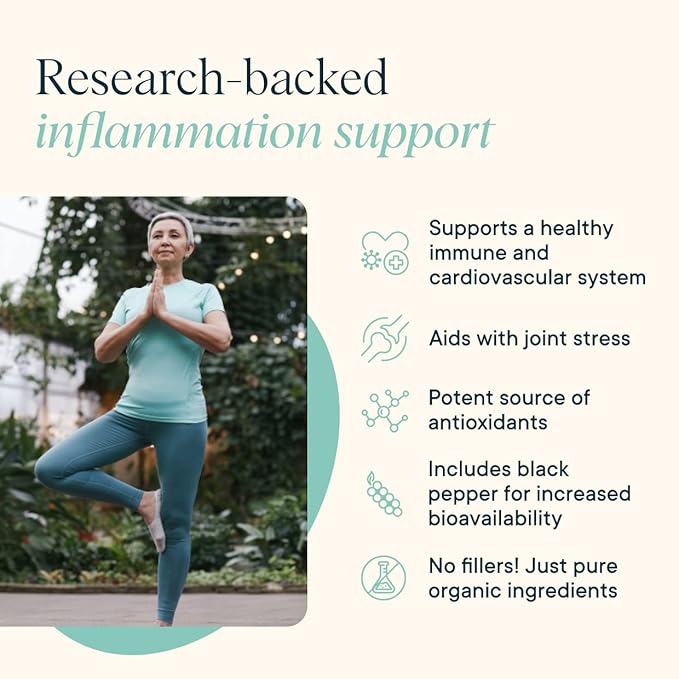 Ora Organic Turmeric Curcumin with Piperine - Pure Extracts for Joint Stress and Cardiovascular Health, Support Healthy Cognitive Function, No Filler Ingredients - 90 Vegan Tablets, 1 Month Supply