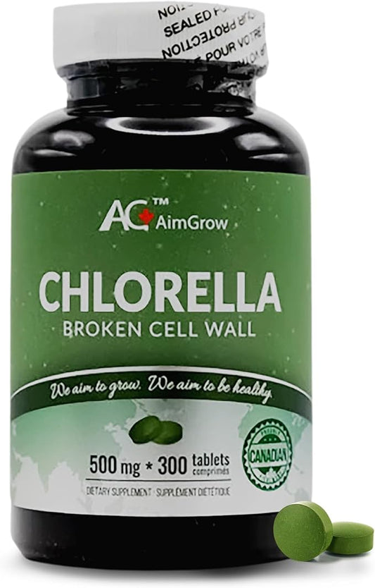 Chlorella Tablets with Broken Cell Wall, Canada, 500mg 300 Counts
