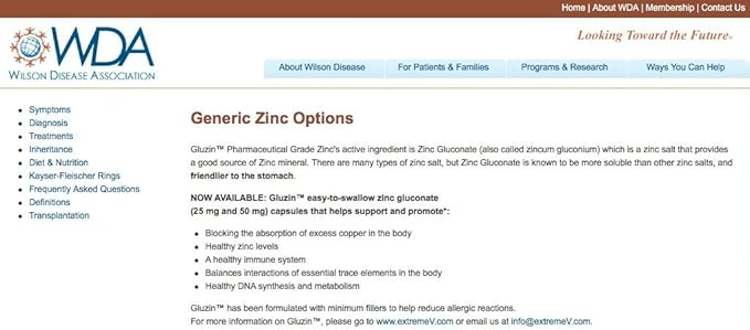 Gluzin OTC ZINC - Gluzin - Pharmaceutical Grade Zinc, 50mg, (2 Bottles - 120 Capsules)