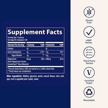 Sugar Free Magnesium Gummy Mixed Berry Flavor