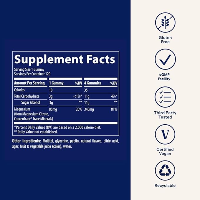 Sugar Free Magnesium Gummy Mixed Berry Flavor