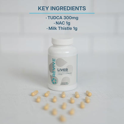 Revive MD Natural Liver Cleanse, Detox, & Repair Pills, Liver Health Support Formula - Milk Thistle Liver Defense Supplement - Inflammation Reducer & Promotes Healthy Liver Function - 120 Capsules